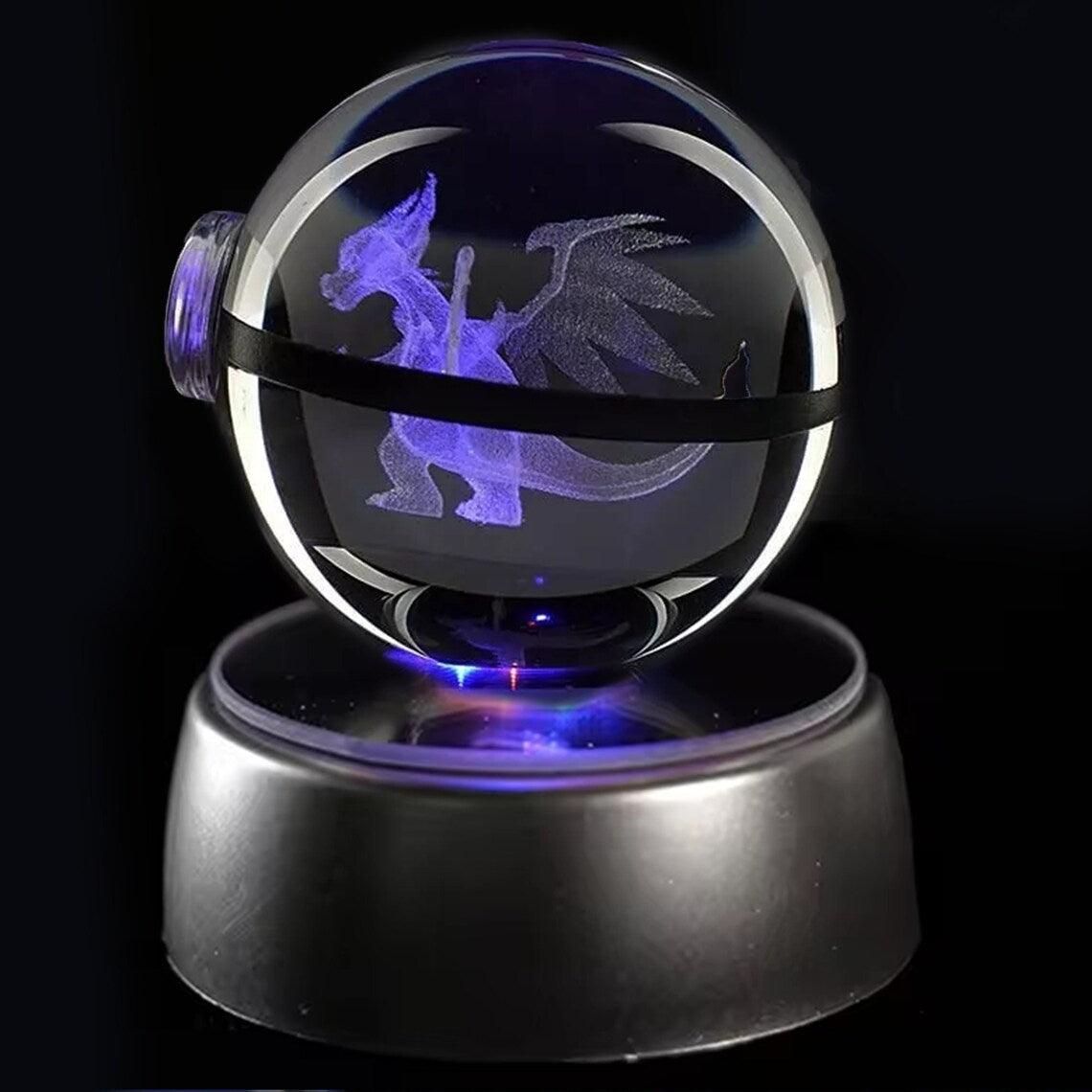Pokéball Lumineuse Cristal Méga-Dracaufeu - Pokéled