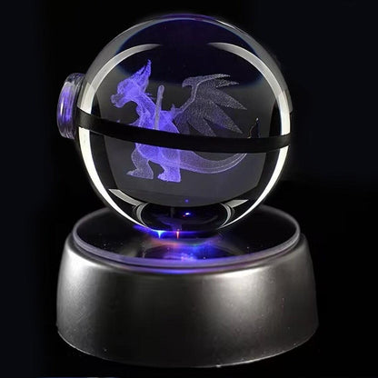 Pokéball Lumineuse Cristal Méga-Dracaufeu - Pokéled