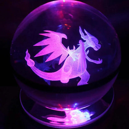 Pokéball Lumineuse Cristal Méga-Dracaufeu - Pokéled